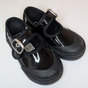 Vans Kids Black Patent Mary Jane Shoes